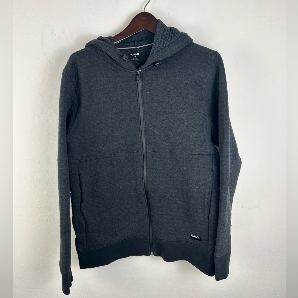 Hurley Mens Y2K Black Full Zip Hooded Jacket Size Medium - Picture 1 of 9